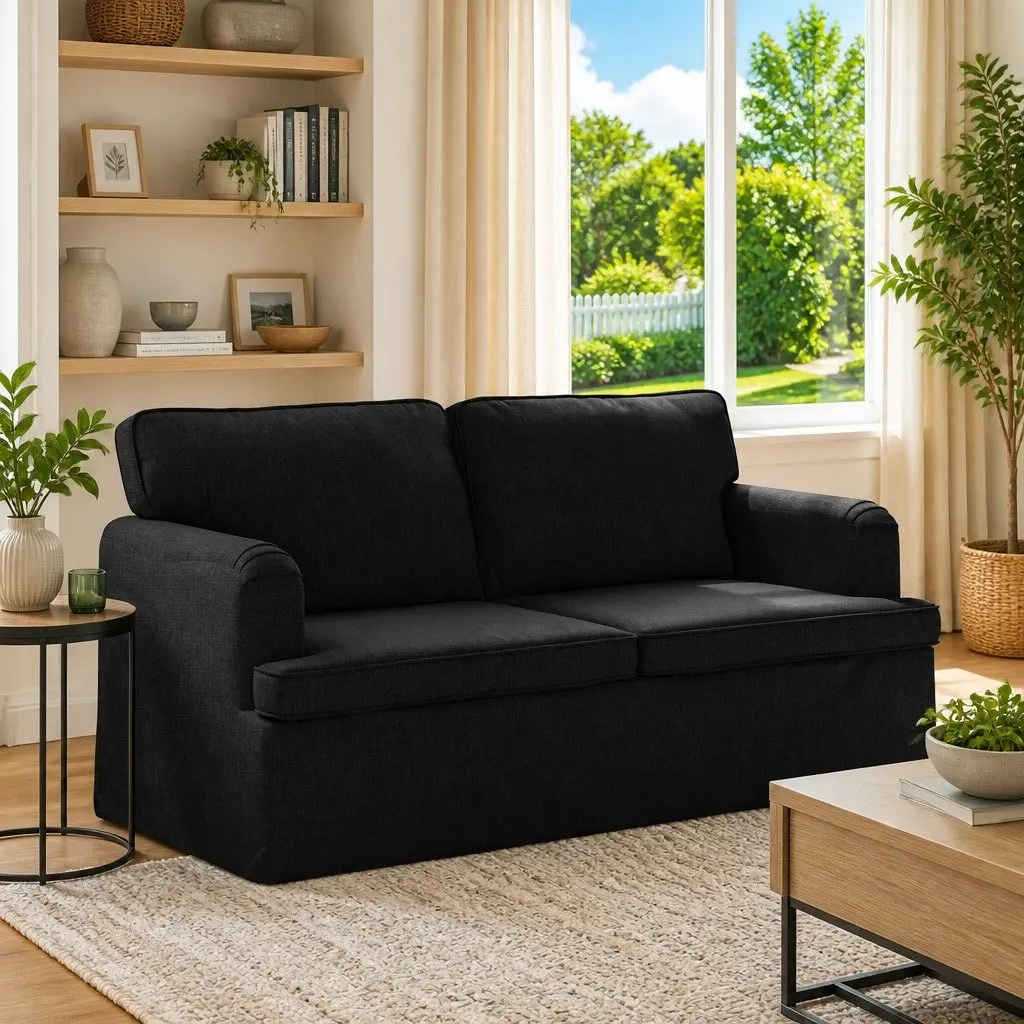 Black Fabric Sofa