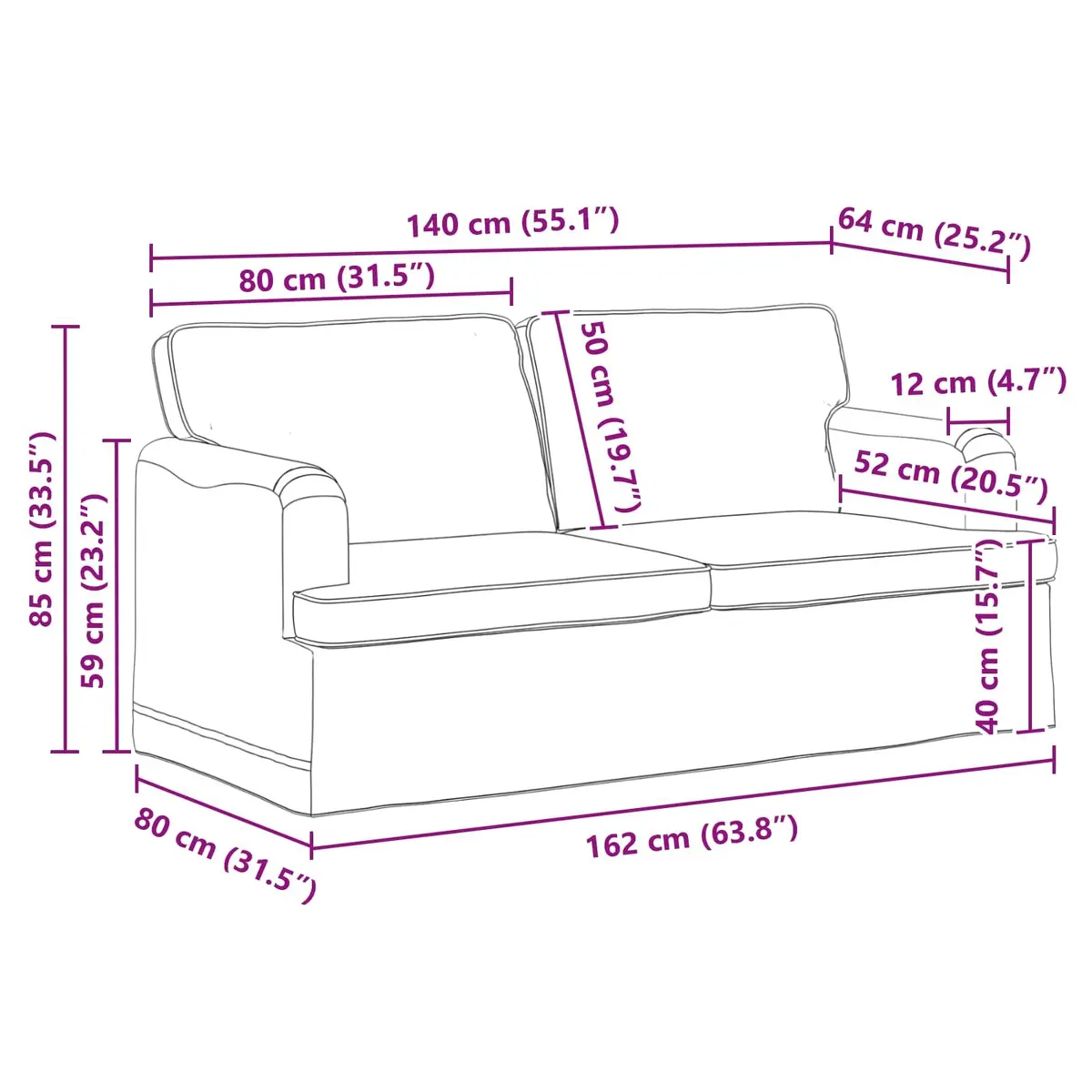 Black Fabric Sofa