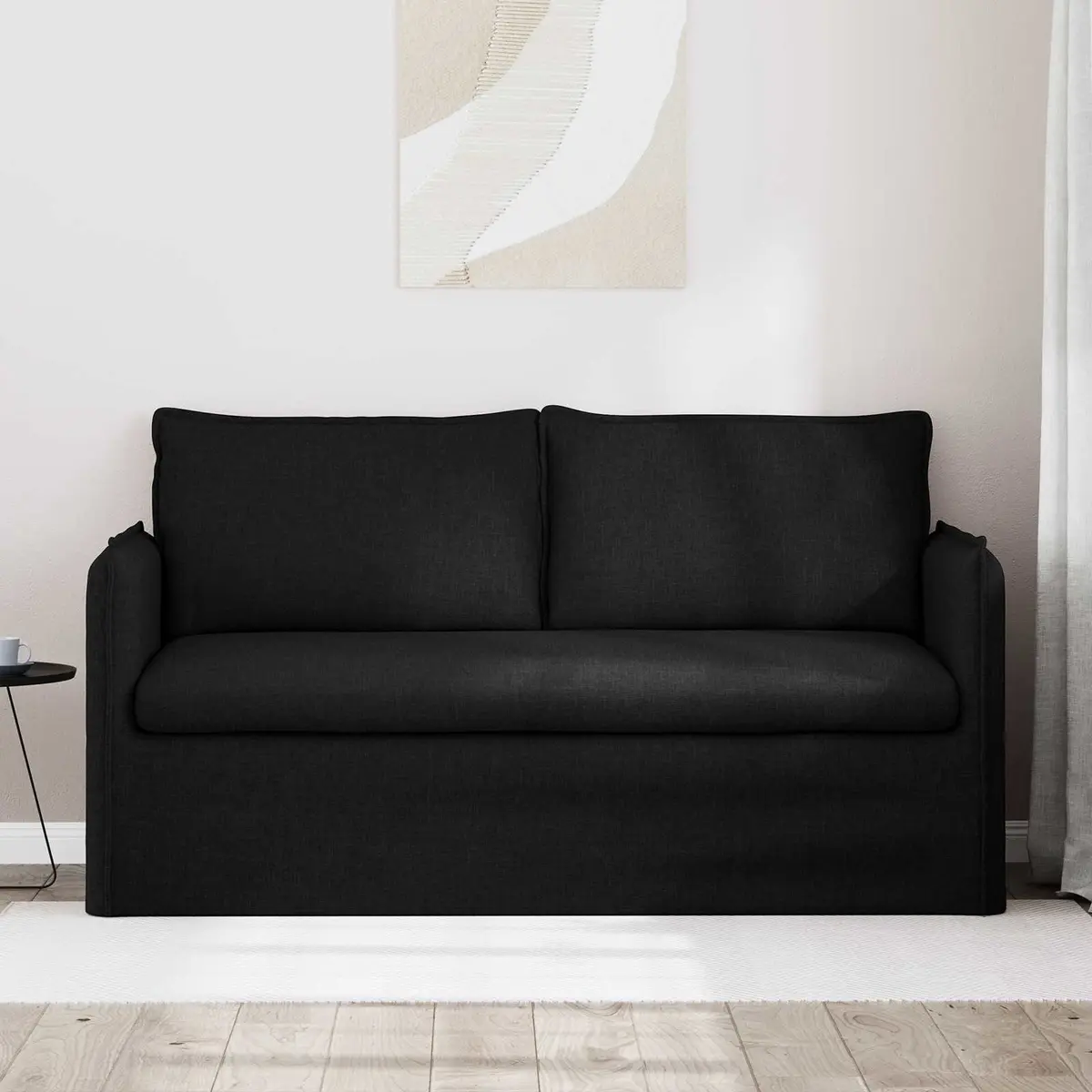 Black Fabric Sofa Modern Lounge Seating Modular Design Living Room Couch