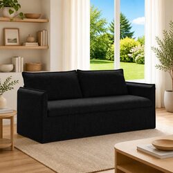 Black Fabric Sofa Lounge Seating Modern Style Modular Design Living Room