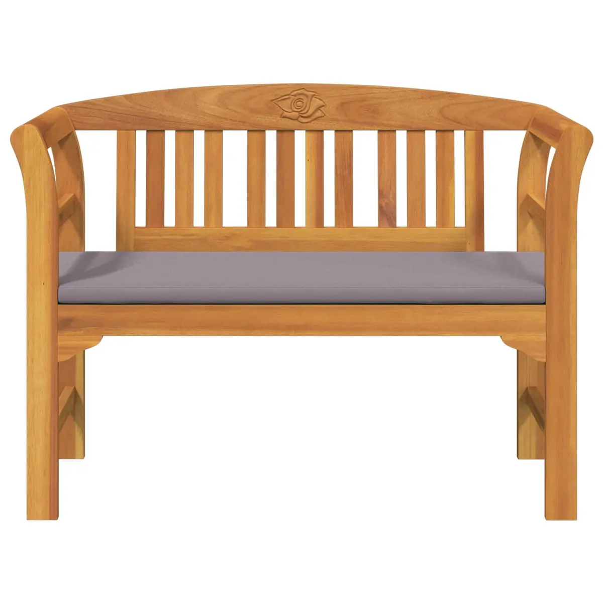 Outdoor Rose Bench Garden Patio Seating Hand-Carved Design Solid Wood