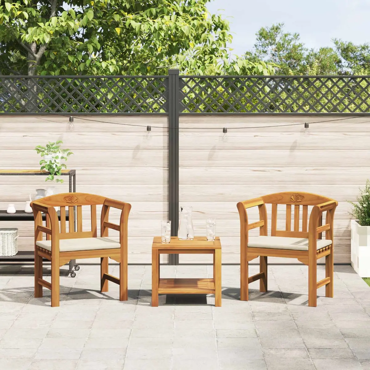 Outdoor Rose Bench Garden Seating Natural Brown Wood Curved Armrests Patio