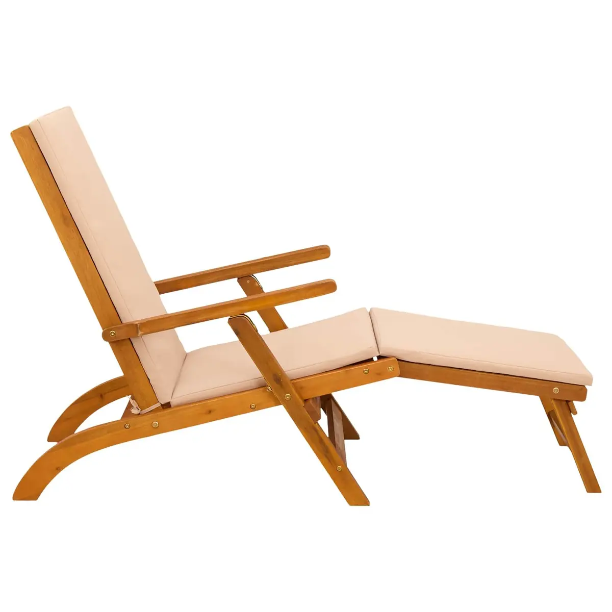 Sun Lounger Reclining Folding Garden Outdoor Chair with Adjustable Backrest