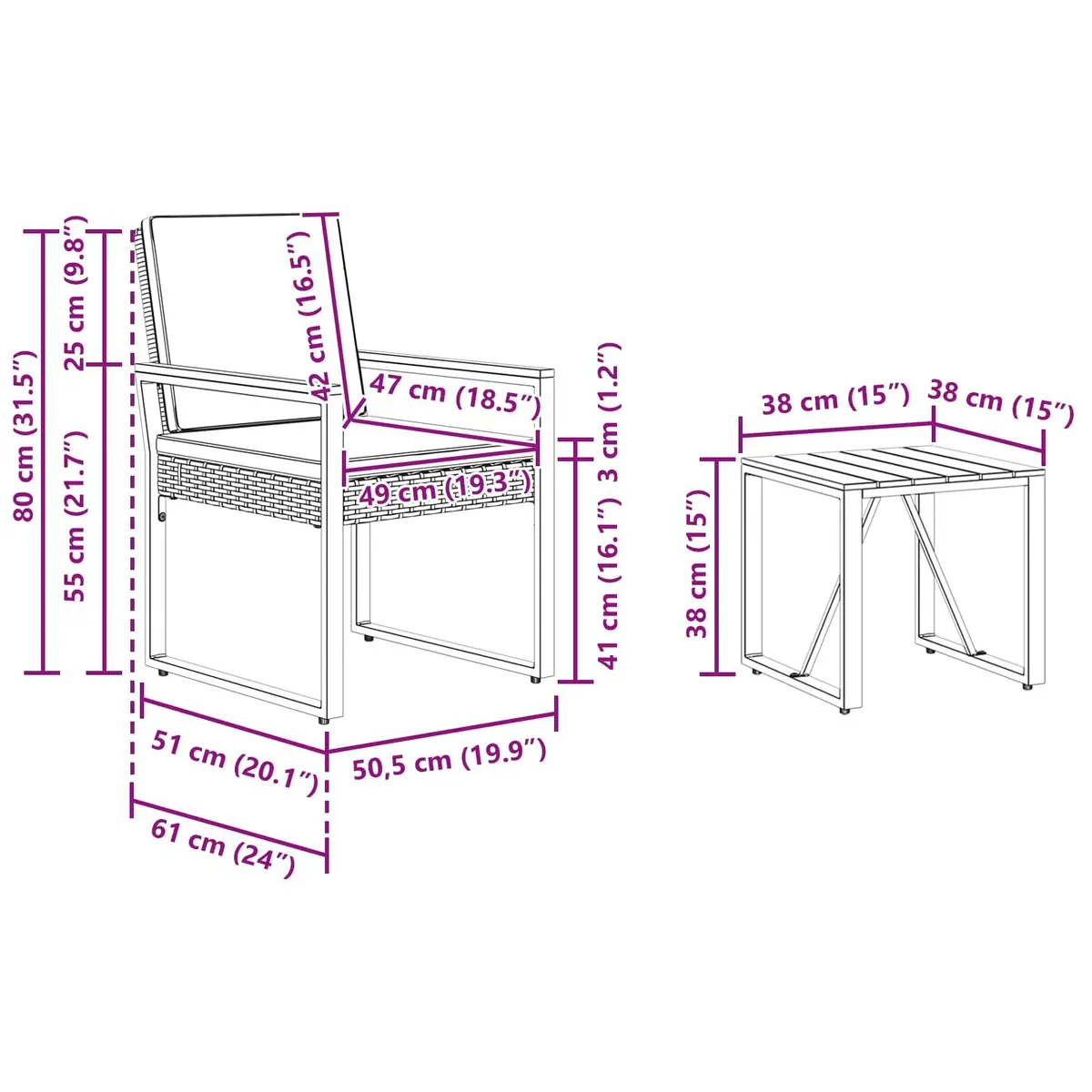3-Piece Outdoor Lounge Set for Relaxation