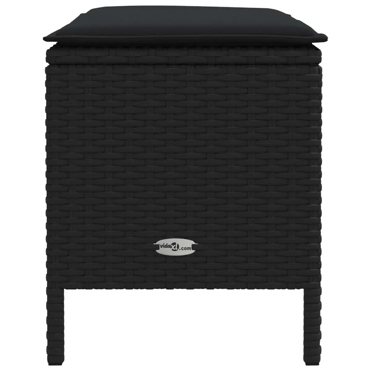 Footstool in Black with Removable Cushion for Comfort