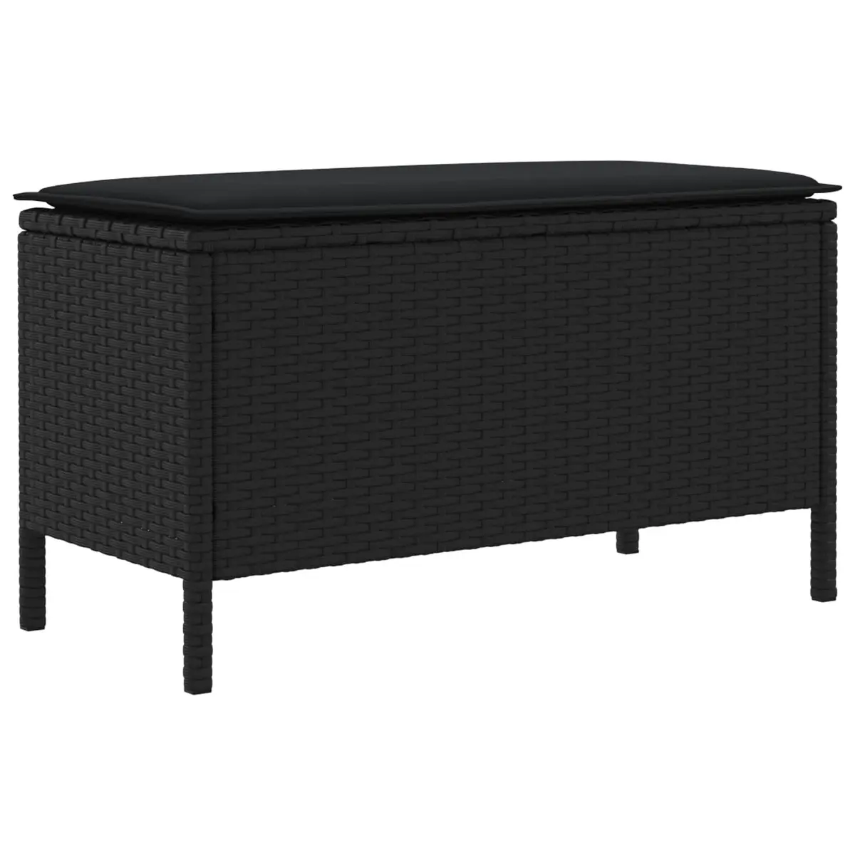 Footstool in Black with Removable Cushion for Comfort