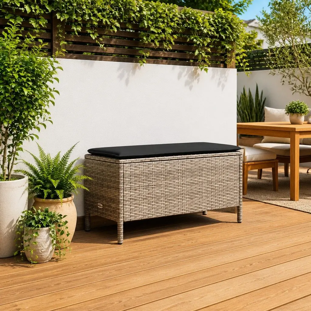 Grey Footstool for Relaxation