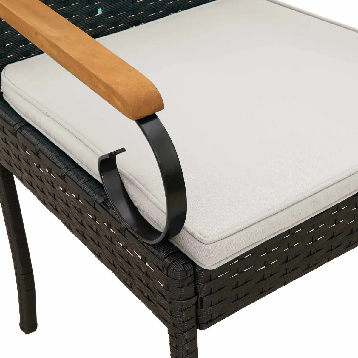 Outdoor Chairs Set of 4 Garden Seating Poly Rattan with Cushion Patio Furniture