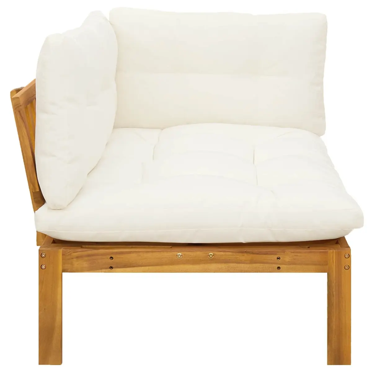 Outdoor Sectional Sofa Corner Seating Acacia Wood Bench Cushion Set