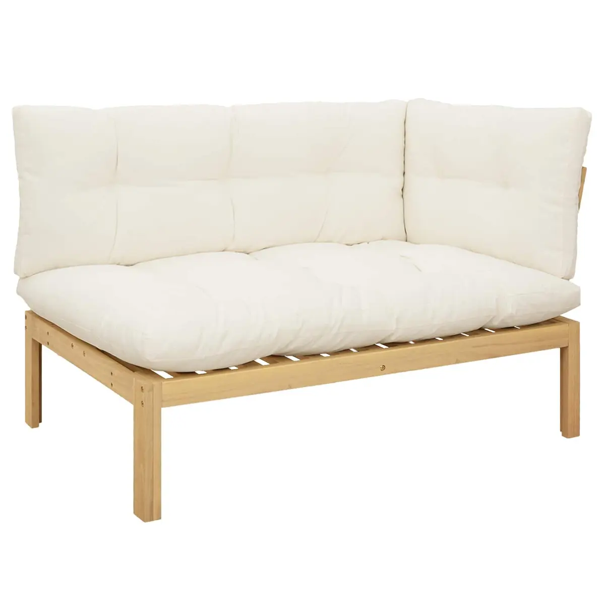 Corner Sofa Unit Outdoor Sectional Seating Acacia Wood Garden Furniture
