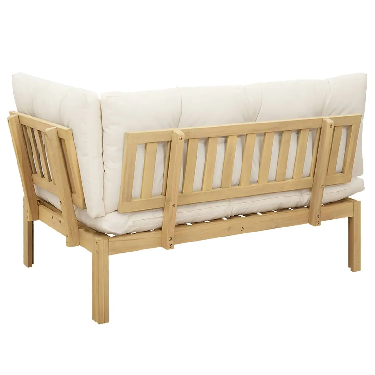 Corner Sofa Unit Outdoor Sectional Seating Acacia Wood Garden Furniture