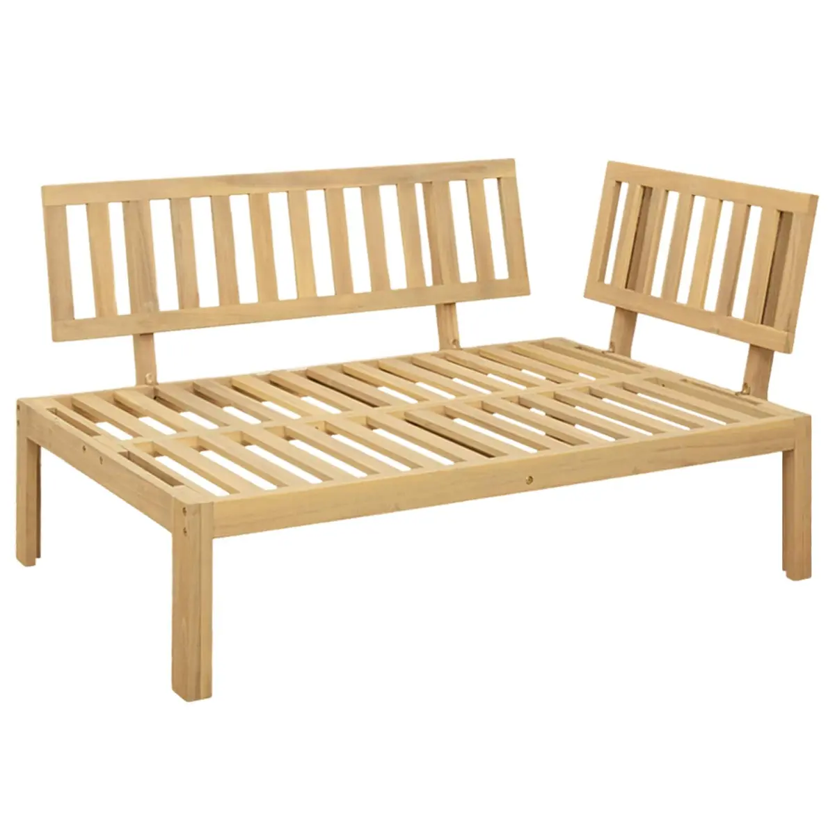 Corner Sofa Unit Outdoor Sectional Seating Solid Acacia Wood Garden Furniture