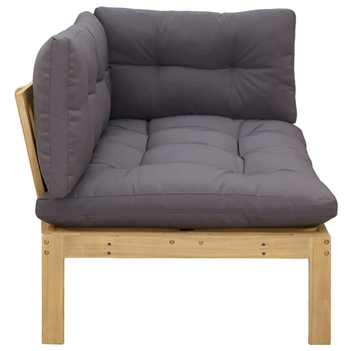 Corner Sofa Unit Outdoor Sectional Seating Solid Acacia Wood Garden Furniture