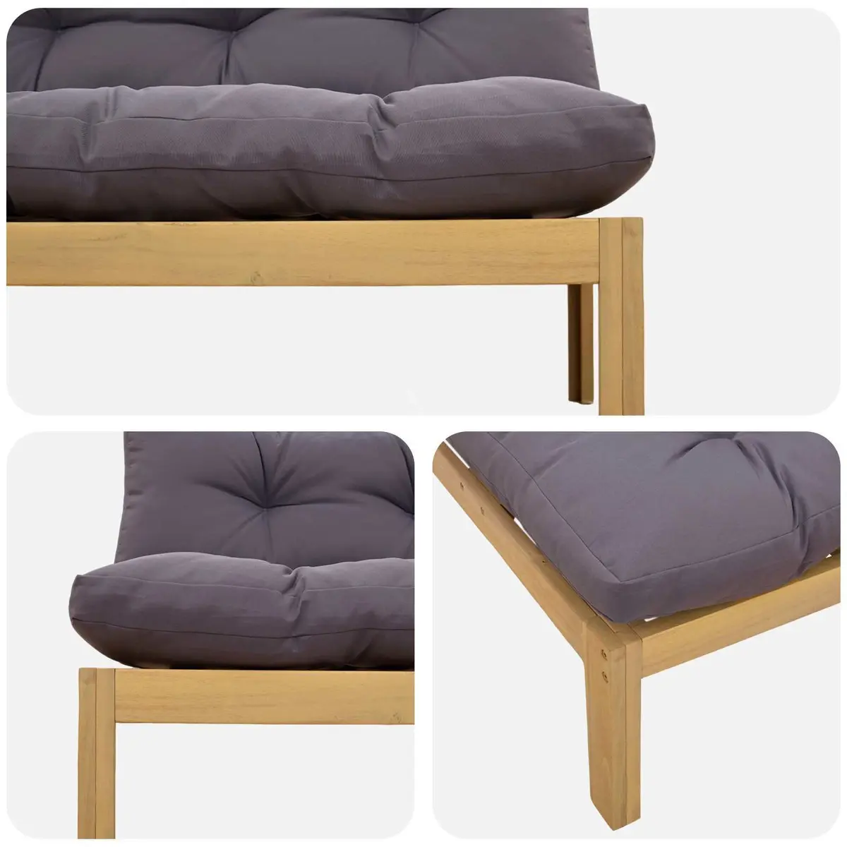 Outdoor Sofa Middle Unit in Acacia Wood