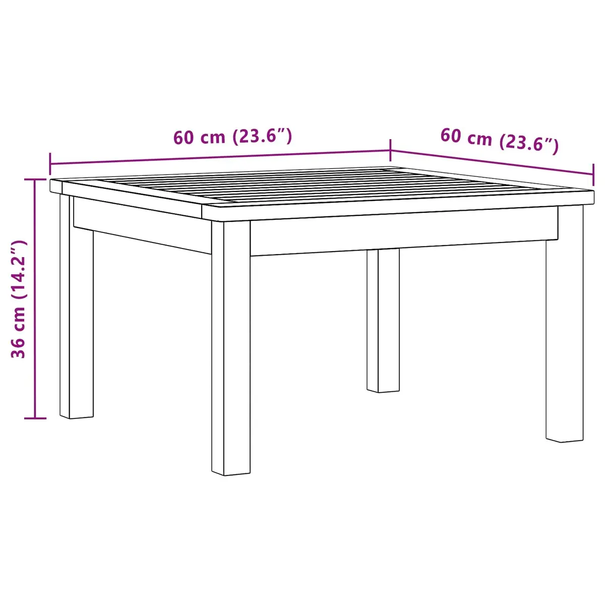 Solid Acacia Wood Coffee Table