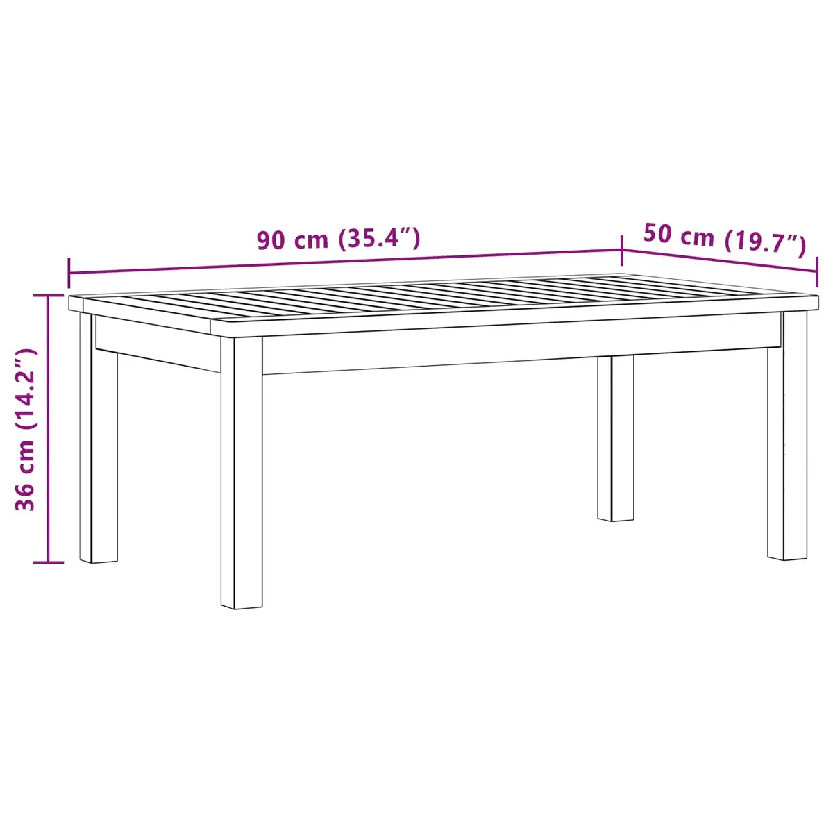 Coffee Table Solid Acacia Wood Garden Patio Outdoor Indoor Furniture Brown