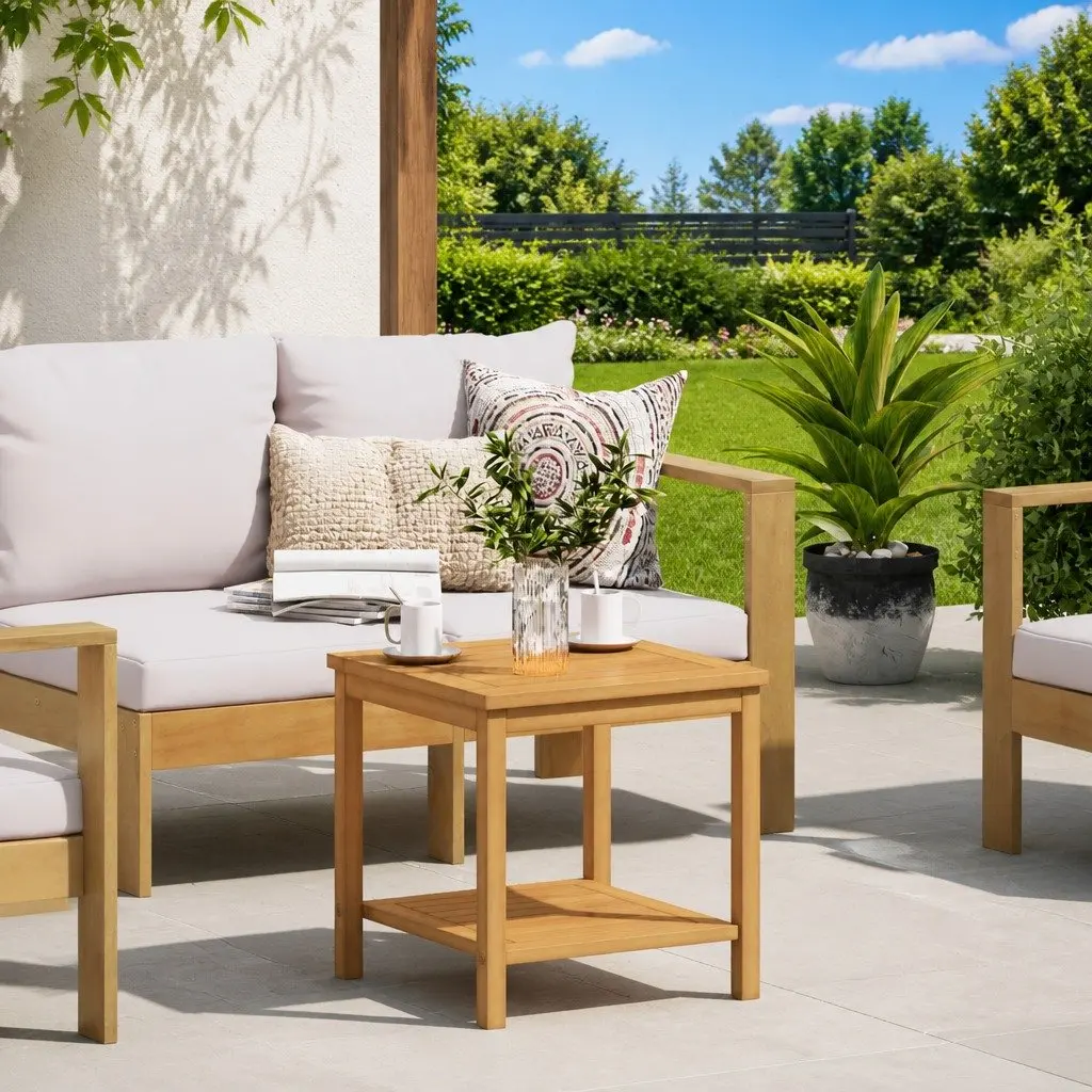 Acacia Wood Side Table