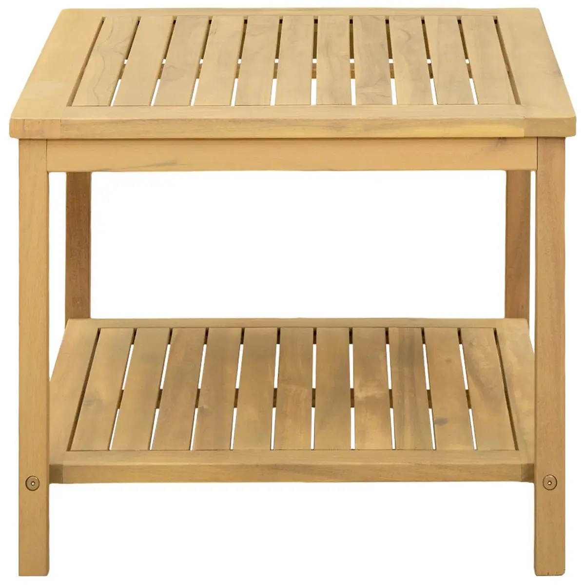 Side Table Solid Acacia Wood Brown Rustic Modern 50 x 35 x 45 cm