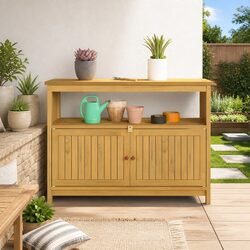 Your Friendly Garden Console Table with Storage Shelves