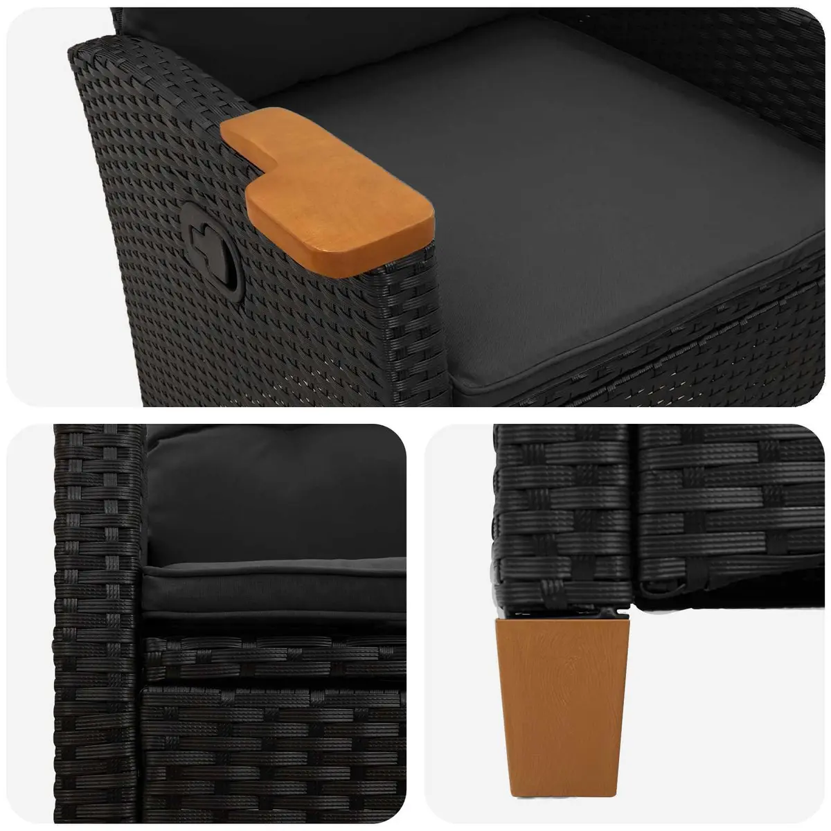 Outdoor Reclining Chair with Side Table