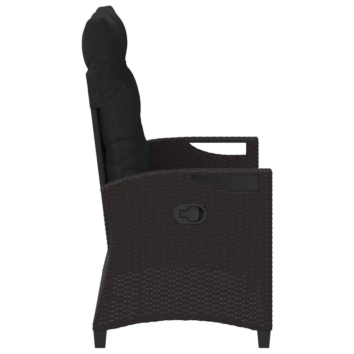 Reclining Garden Bench Adjustable Black Ergonomic Outdoor Lounger