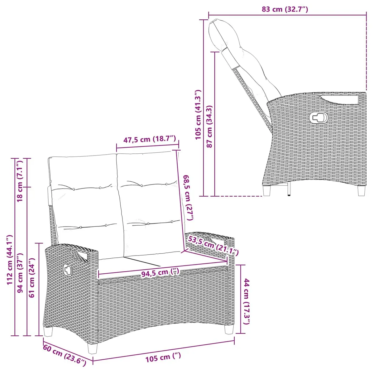 Garden Bench with Pillow