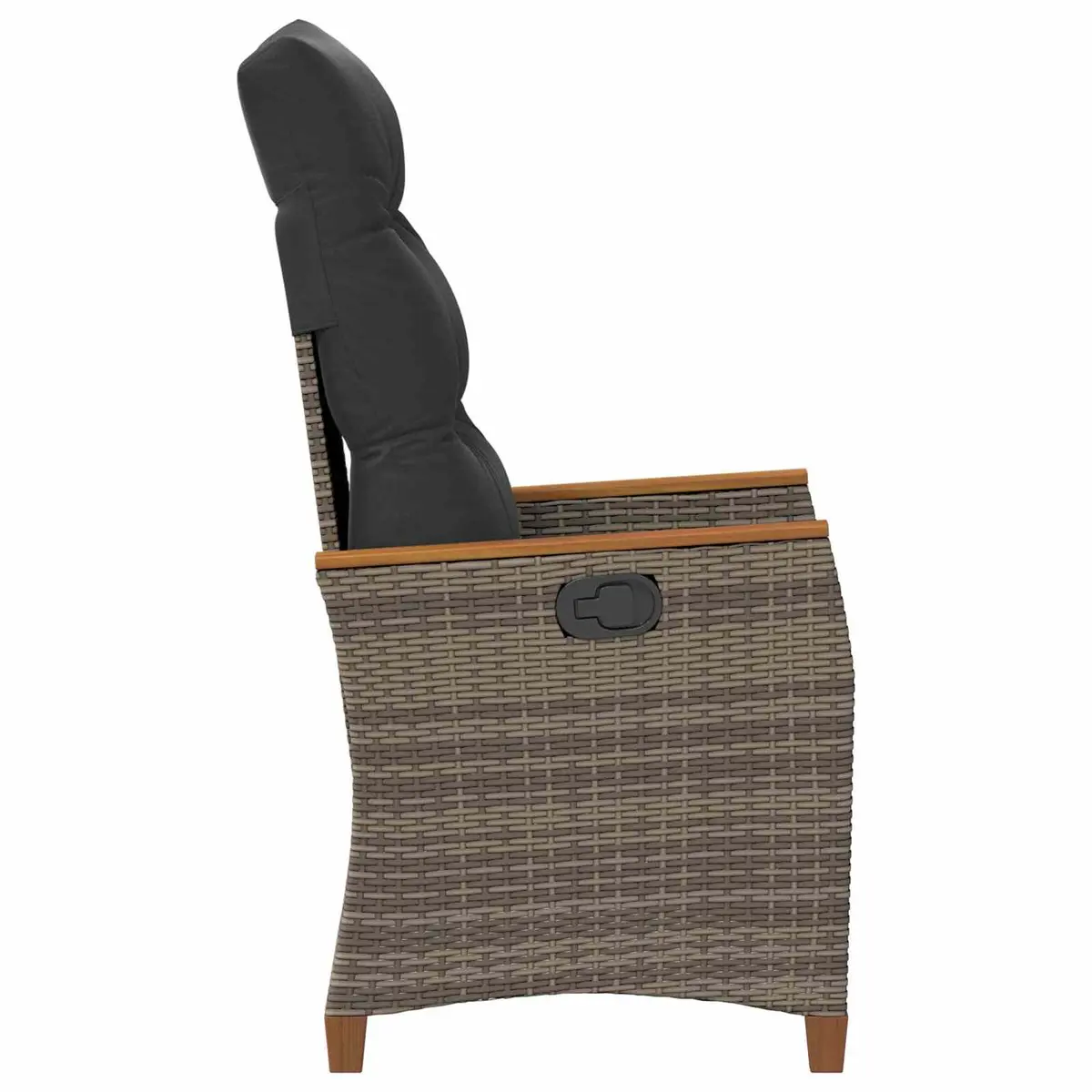 Adjustable Reclining Garden Chair Grey Durable Outdoor Seating Patio Lounge