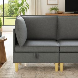 Friendly Grey Corner Ottoman with Storage for You