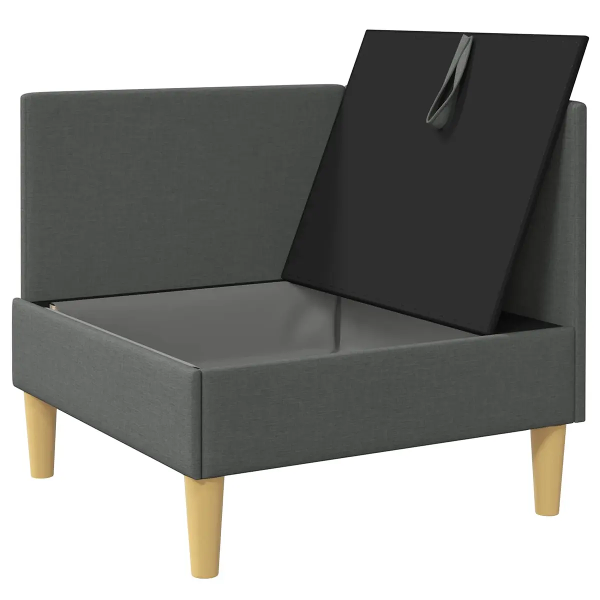 Grey Corner Sofa Storage Ottoman Modern Living Room Furniture Seating