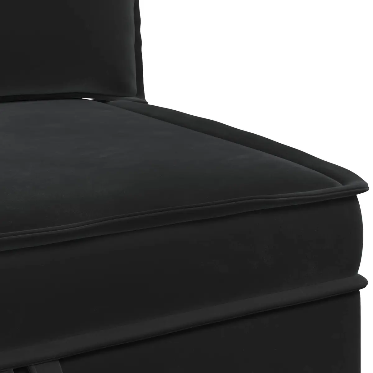 Black Velvet Sofa with Storage Compartment Modern Living Room Furniture