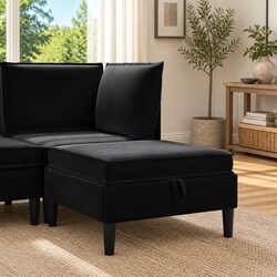 Your New Favorite Black Velvet Stool with Storage