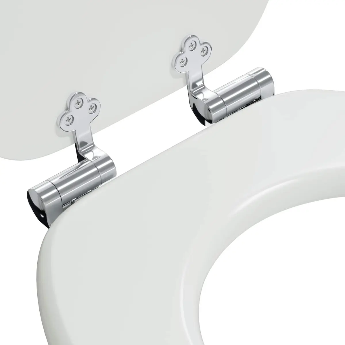 Toilet Seat Soft-Close White MDF Board 44 x 38 cm