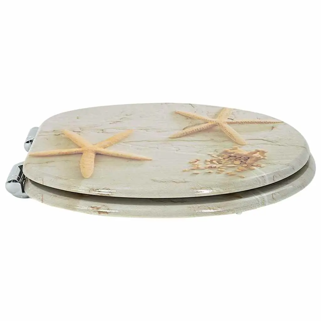 Toilet Seat Soft-Close Yellow White MDF 44 x 38 cm