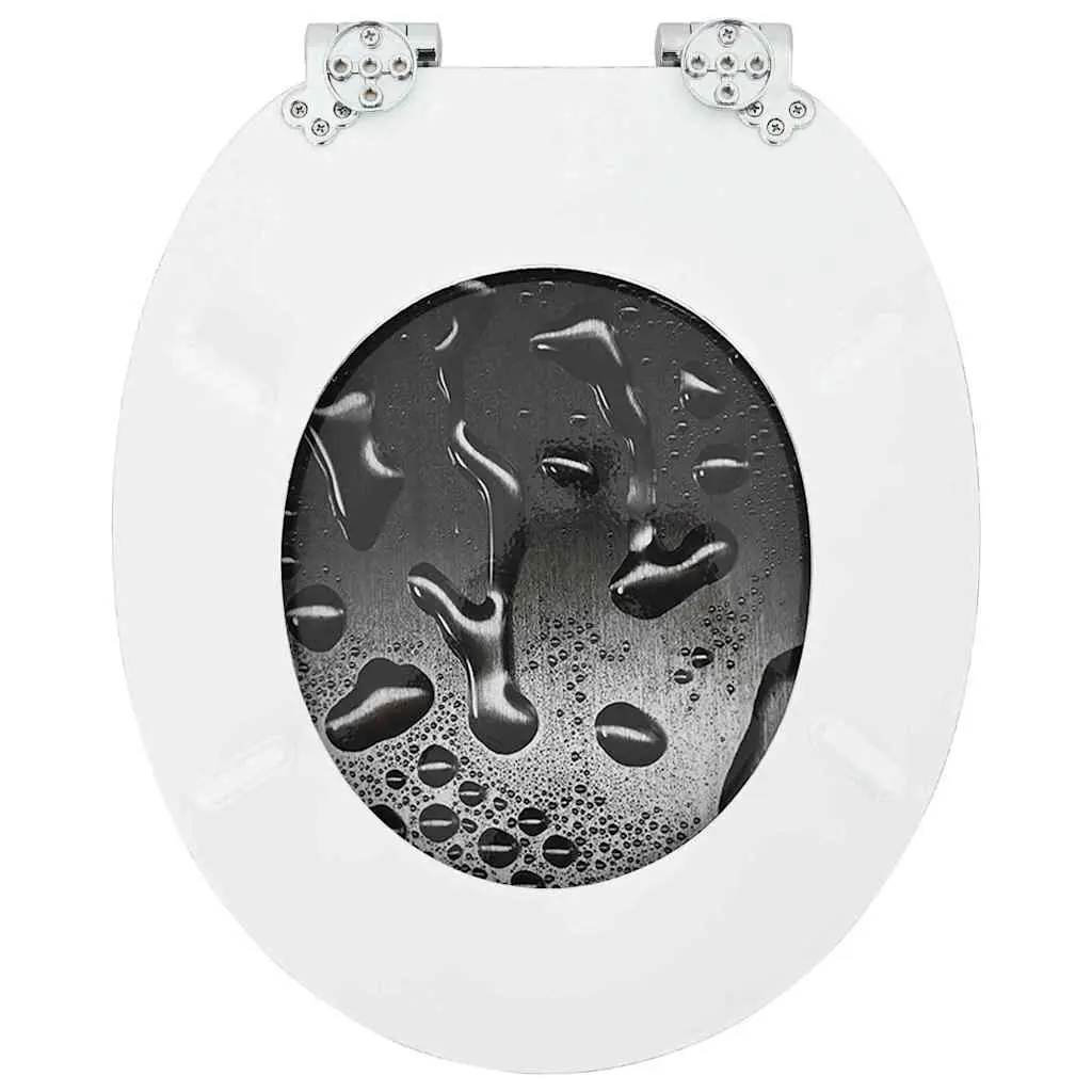Toilet Seat Grey MDF Board Soft-Close 44x38cm