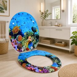 Friendly Deep Sea Blue Soft-Close Toilet Seat for You