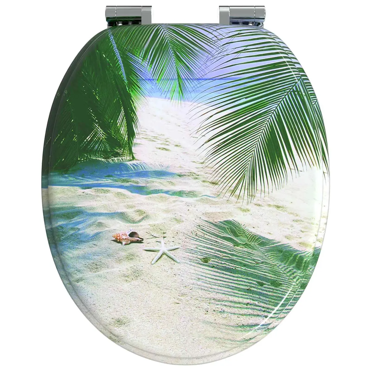 Soft-Close Toilet Seat Green MDF 44 x 38 cm Bathroom Fixture Non-Slip Bumpers