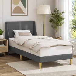Space-Saving Bed Frame with Wall-Mounted Headboard Design
