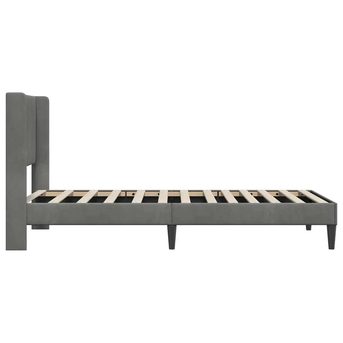 Bed Frame with Headboard Grey 90 x 190 cm Velvet Modern Bedroom Furniture