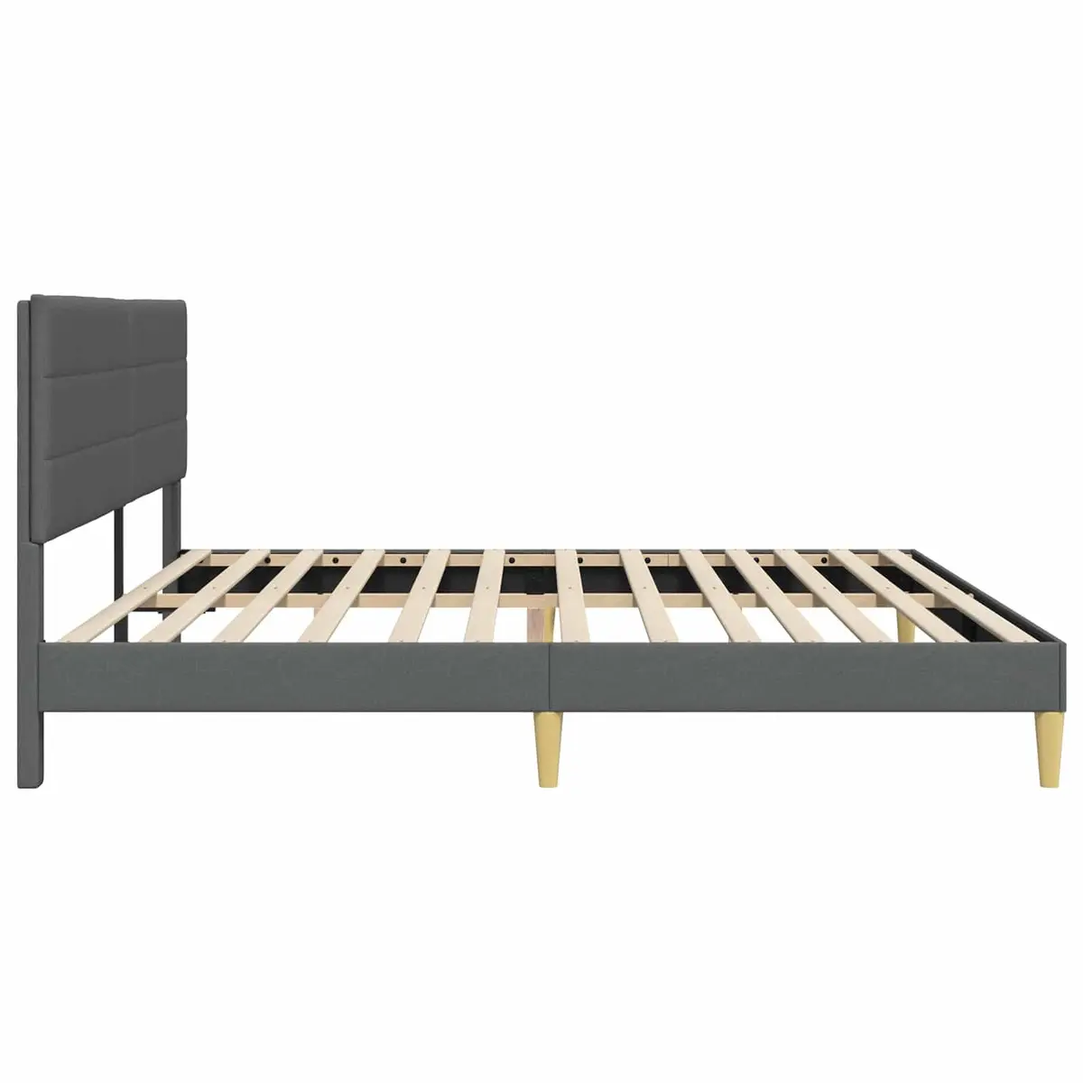 Bed Frame Grey Fabric Upholstered 180 x 200 cm