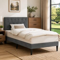 Your New Favorite Bed Frame with Velvet Headboard