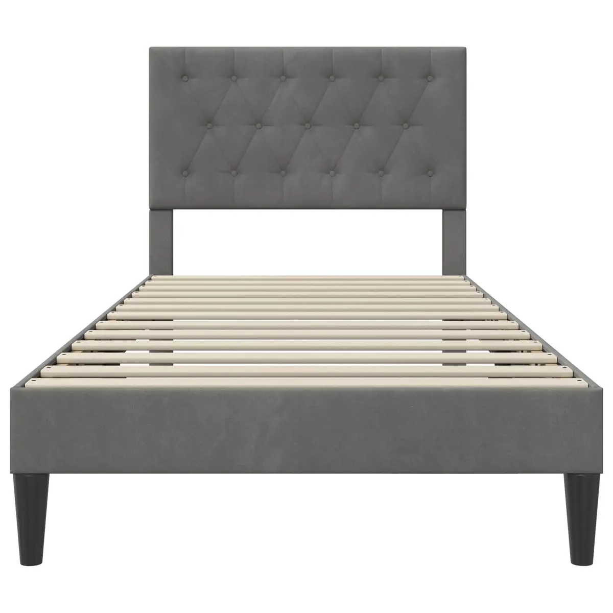 Bed Frame with Velvet Headboard