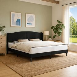 Your New Black Bed Frame with Faux Leather Headboard