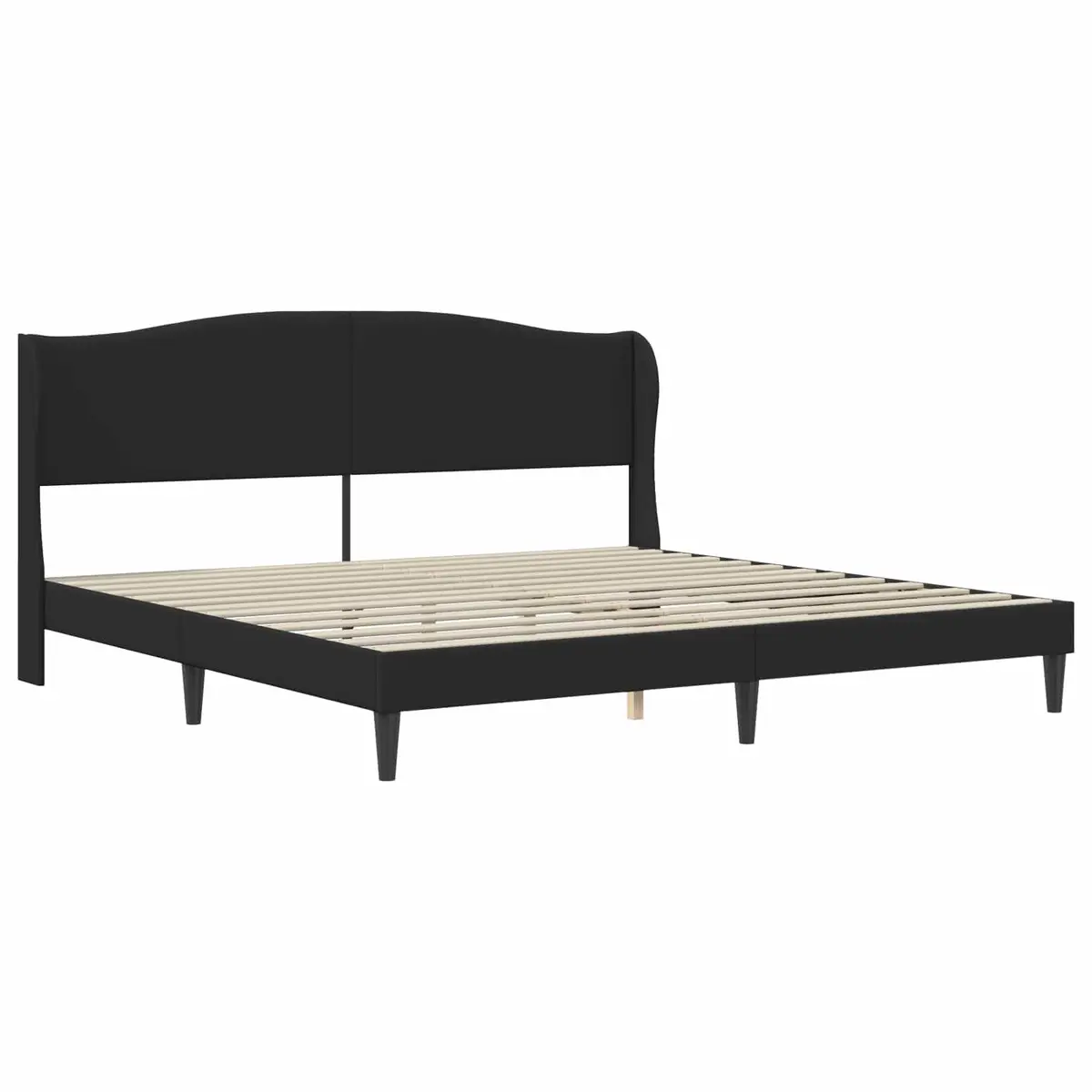 Black Bed Frame with Faux Leather Headboard