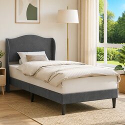 Your Dark Grey Velvet Headboard Bed Frame Awaits