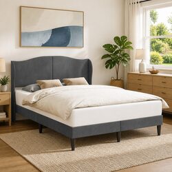 Your Perfect Bed Frame: Dark Grey Velvet Style
