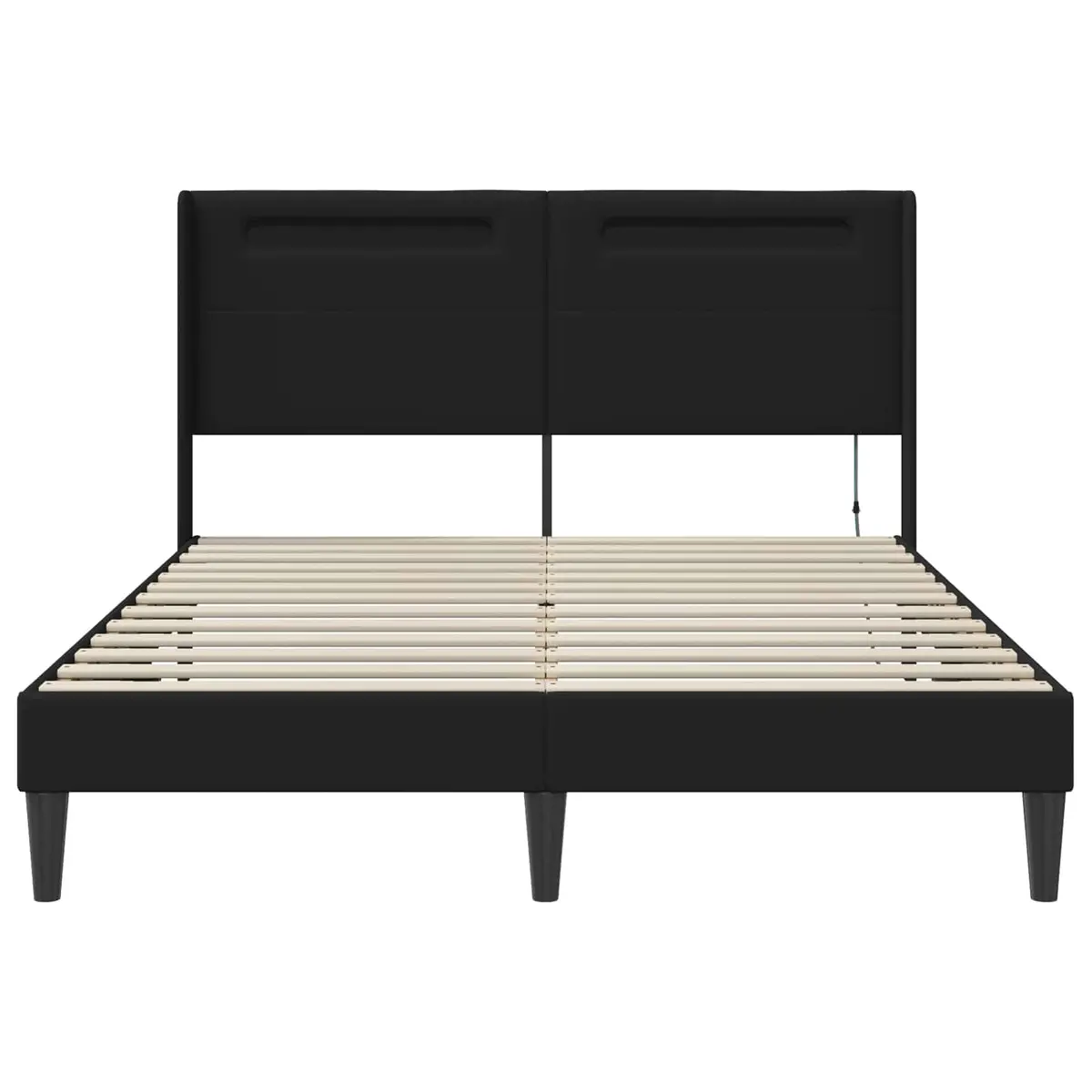 Bed Frame Modern Faux Leather with LED Strip Lights USB 137 x 190 cm
