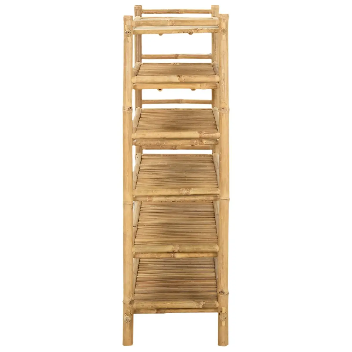 6-Tier Bamboo Shoe Rack Natural Brown Rectangular Storage Organiser