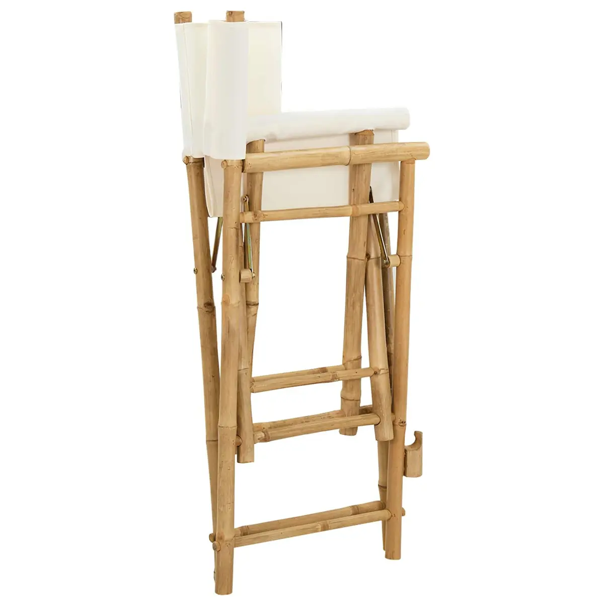 Folding Director's Chair Set of 2 Natural Bamboo Brown Outdoor Indoor Seating