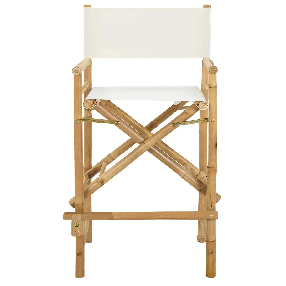 Folding Director's Chair Set of 2 Natural Bamboo Brown Outdoor Indoor Seating