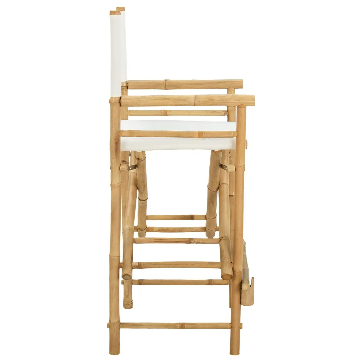 Folding Director's Chair Set of 2 Natural Bamboo Brown Outdoor Indoor Seating